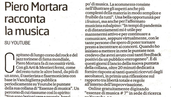Piero Mortara racconta la musica su YOUTUBE